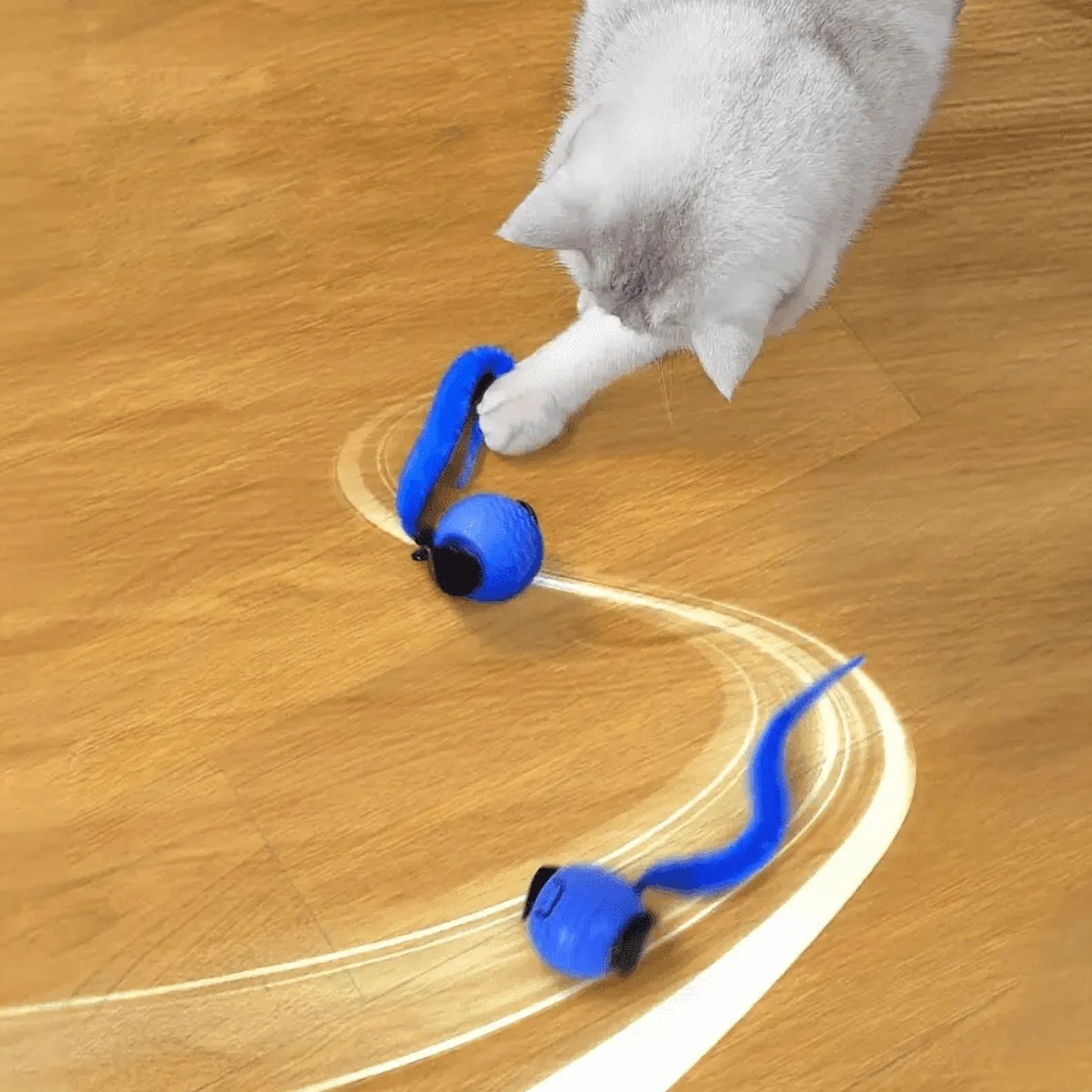 2025 New Speedy Tail 2.0 Cat Toy, Interactive Cat Toy for Indoor Cats, Automatic Moving Cat Toy Ball, USB Rechargeable Smart Cat Toys Ball, Two Speed Adjustment, with Replacement Tail