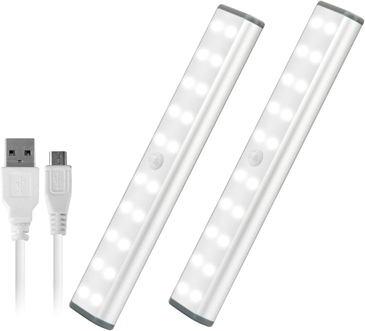 LED Motion Sensor Cabinet Light,Under Counter Closet Lighting, 20 LED Wireless USB Rechargeable Kitchen Lights,Battery Powered Operated Light, Magnetic Removable Stick on Lights for Wardrobe,Cupboard