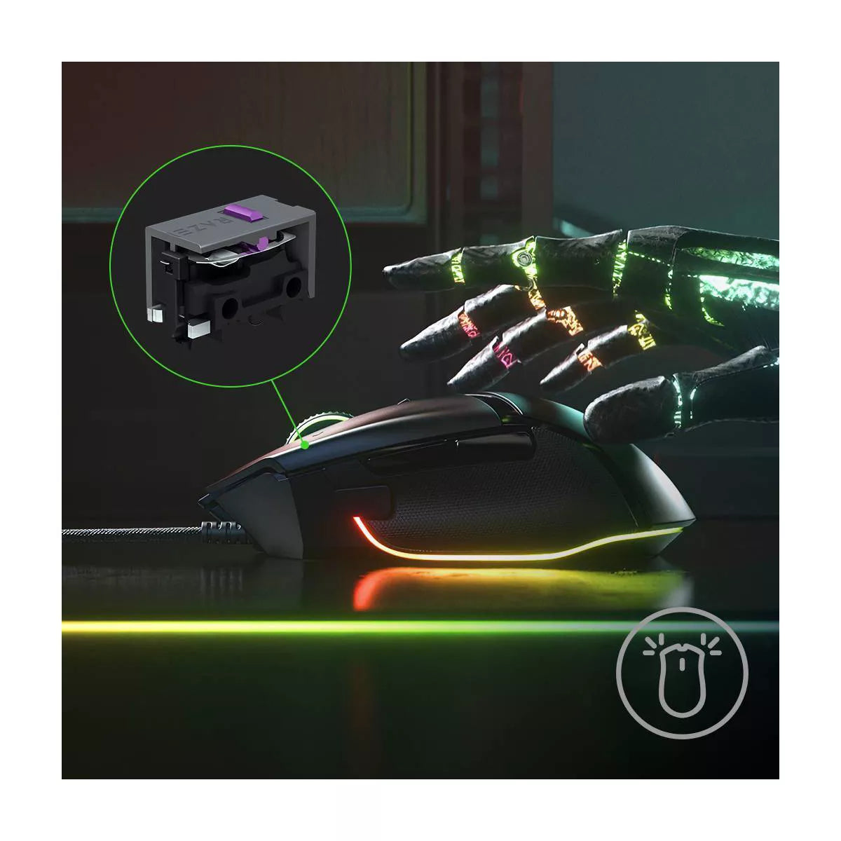 Razer Basilisk V3 Ergonomic Wired Gaming Mouse: USB-A, Illuminated Optical Design