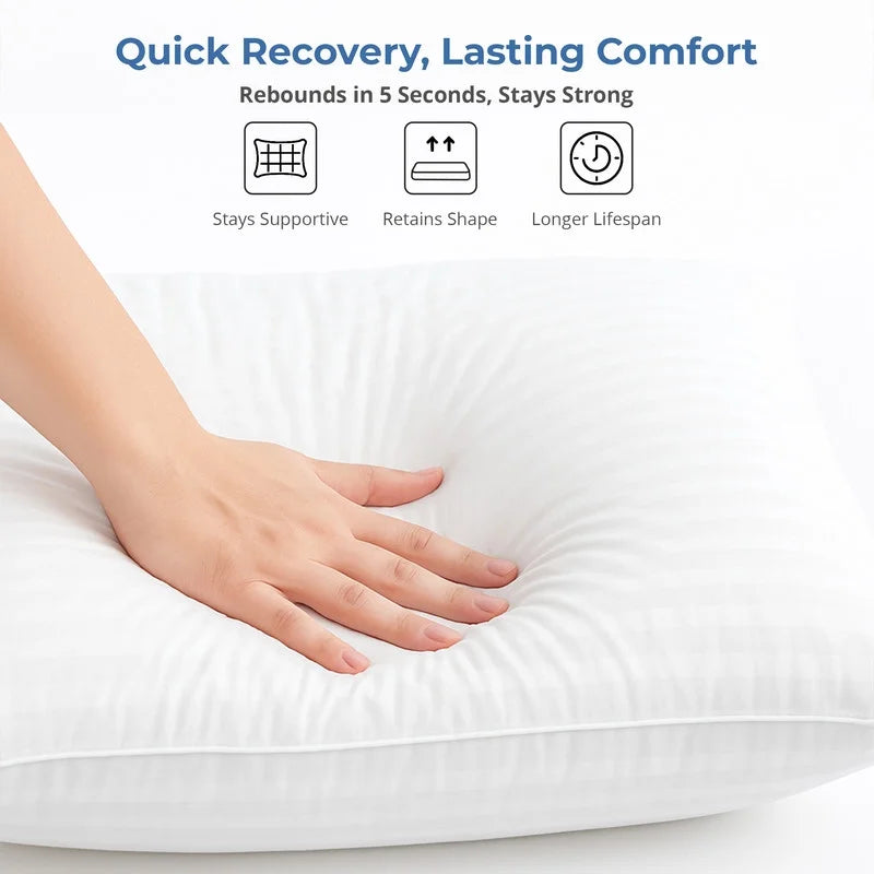 Bed Pillows for Sleeping - Plush Pillows for Bed - King Pillows 2-Pack