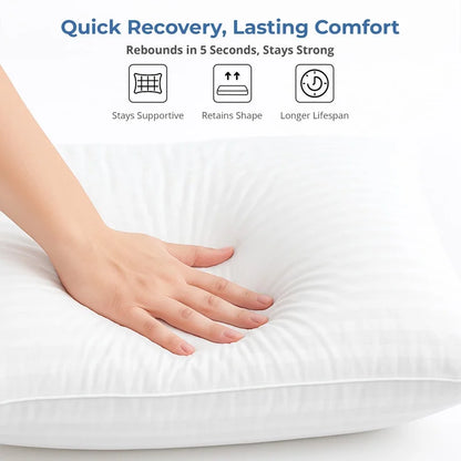 Bed Pillows for Sleeping - Plush Pillows for Bed - King Pillows 2-Pack