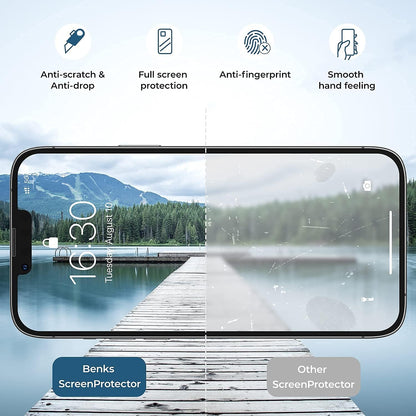 Designed for Iphone 13 Pro, [4 Pack] 2 Pack Screen Protector + 2 Pack Camera Lens Protector with 0 Failure Easy Install Kit,  Premium Tempered Glass Screen, HD Full Coverage Protection Anti- Scratch, Compatible with Iphone 13 Pro (6.1”)