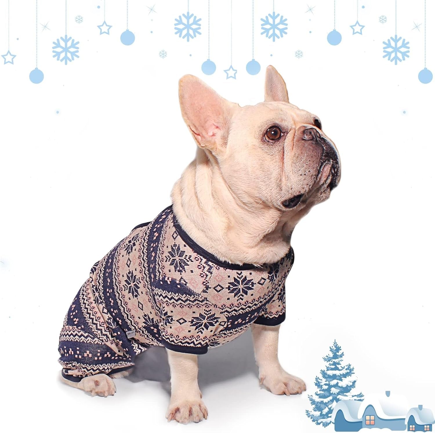Dog Sweater, Dog Winter Sweater, Knitted Warm Dogs Shirts for New Year for Small Medium Dogs (Blue, Girl, XS)