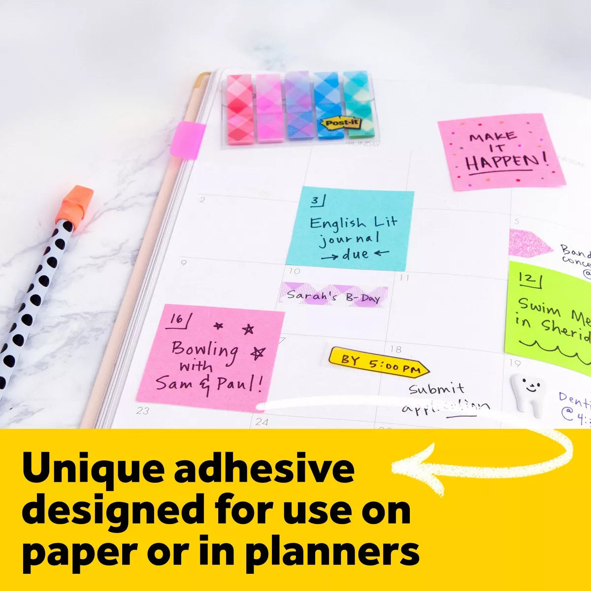 Post-It 3" X 3" Notes Cube 400 Sheets/Cube - Pink Wave: Multicolor Sticky Notes, Uncoated Paper, Art & Design Theme