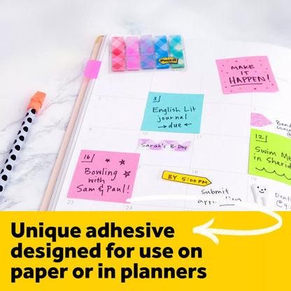 Post-It 3" X 3" Notes Cube 400 Sheets/Cube - Pink Wave: Multicolor Sticky Notes, Uncoated Paper, Art & Design Theme