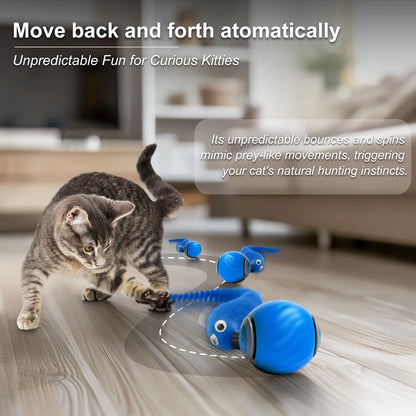 Inadays Cat Toys for Indoor Cat Toy Smart Interactive Cat Toy Ball Rechargeable Two Speed Adjustment for Bored Indoor Adult Cats, Blue