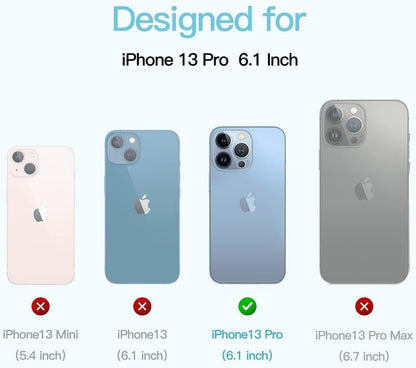 Designed for Iphone 13 Pro, [4 Pack] 2 Pack Screen Protector + 2 Pack Camera Lens Protector with 0 Failure Easy Install Kit,  Premium Tempered Glass Screen, HD Full Coverage Protection Anti- Scratch, Compatible with Iphone 13 Pro (6.1”)