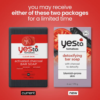 Tomatoes Charcoal Bar Soap with Tomato Extracts & Sunflower Seed Oil - Detoxifying Face & Body Soap for Men, Women, and Teens, 6 Oz - Paraben-Free