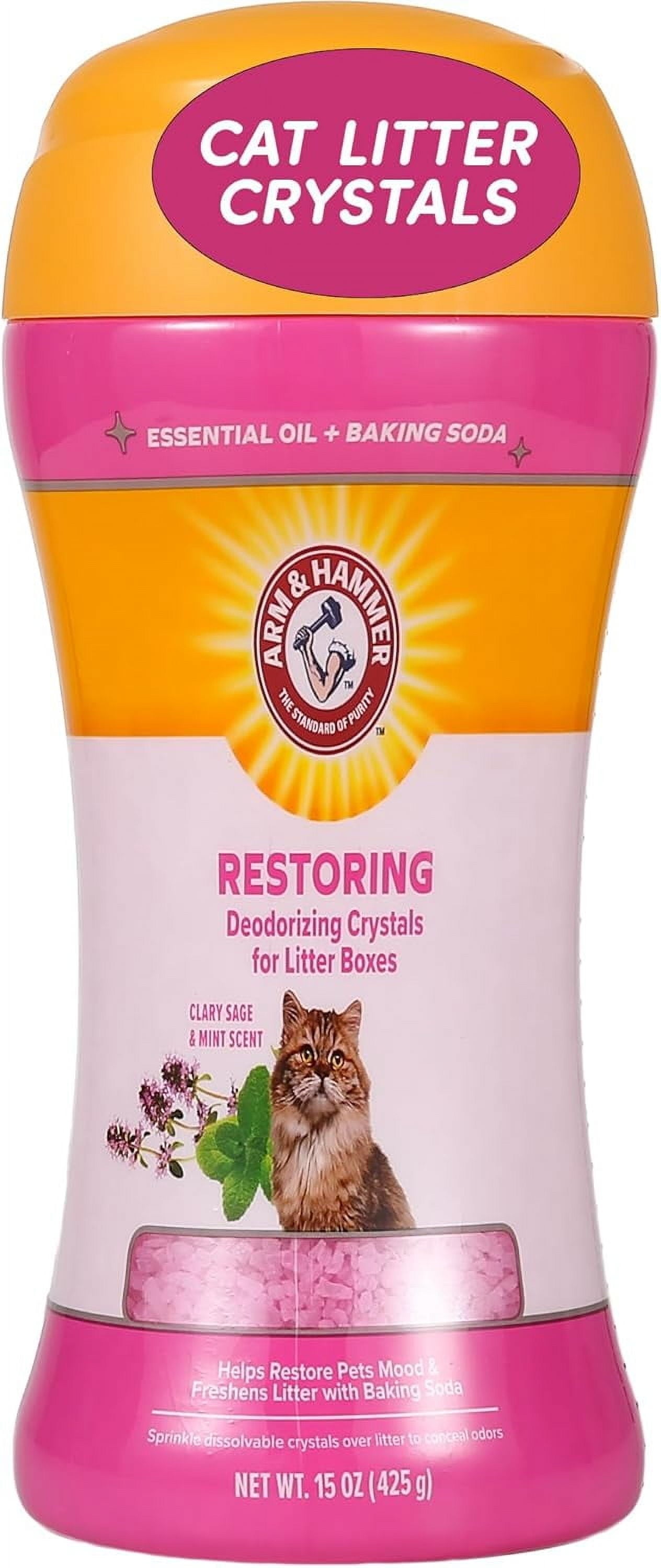 (12 Pack)  Deodorizing Cat Litter Crystals for Litter Boxes, Clary Sage & Mint Scent 15 Oz.