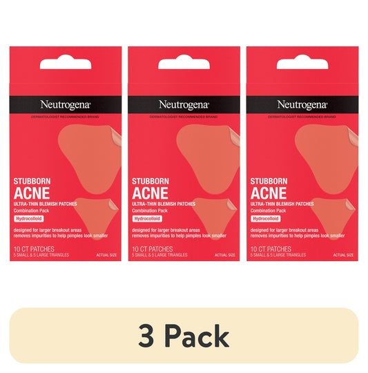 (3 Pack)  Stubborn Acne Pimple Patches, Hydrocolloid Patches Acne Treatment, 10 Count