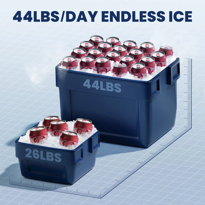 Nugget Ice Maker Countertop, 44Lbs per Day Chewable Pebble Nugget Ice Machine with Touch Screen for Home, Kitchen, Office, Stainless Steel, Black