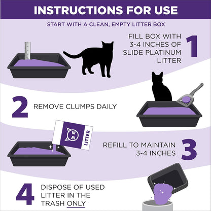Clump & Seal SLIDE Platinum Multi-Cat Clumping Cat Litter, 14-Day Odor Control, EZ Clean Technology, 37 Lbs – No Scrubbing, Powerful Odor Eliminator
