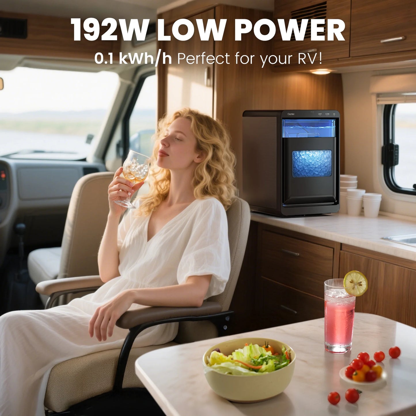 Nugget Ice Maker Countertop, 44Lbs per Day Chewable Pebble Nugget Ice Machine with Touch Screen for Home, Kitchen, Office, Stainless Steel, Black