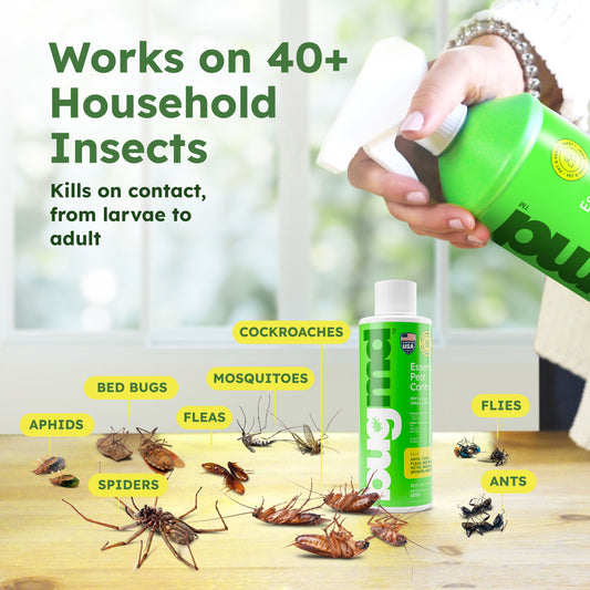 Pest Control Essential Oil Concentrate (3.7 Oz, 2 Pack) - Plant Powered Bug Spray Quick Kills Flies, Ants, Roaches, Mosquitoes, and More