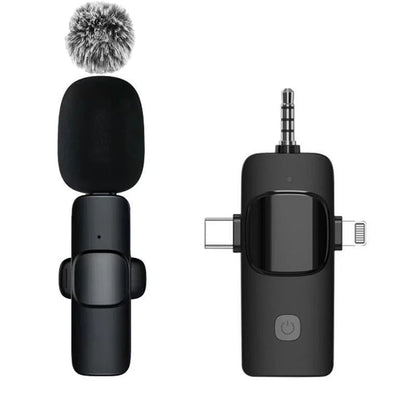Lavalier Microphone Wireless Audio Recording Mini Replaceable Windproof Wool Microphone for Mobile Phones Shoot Vlog Youtube