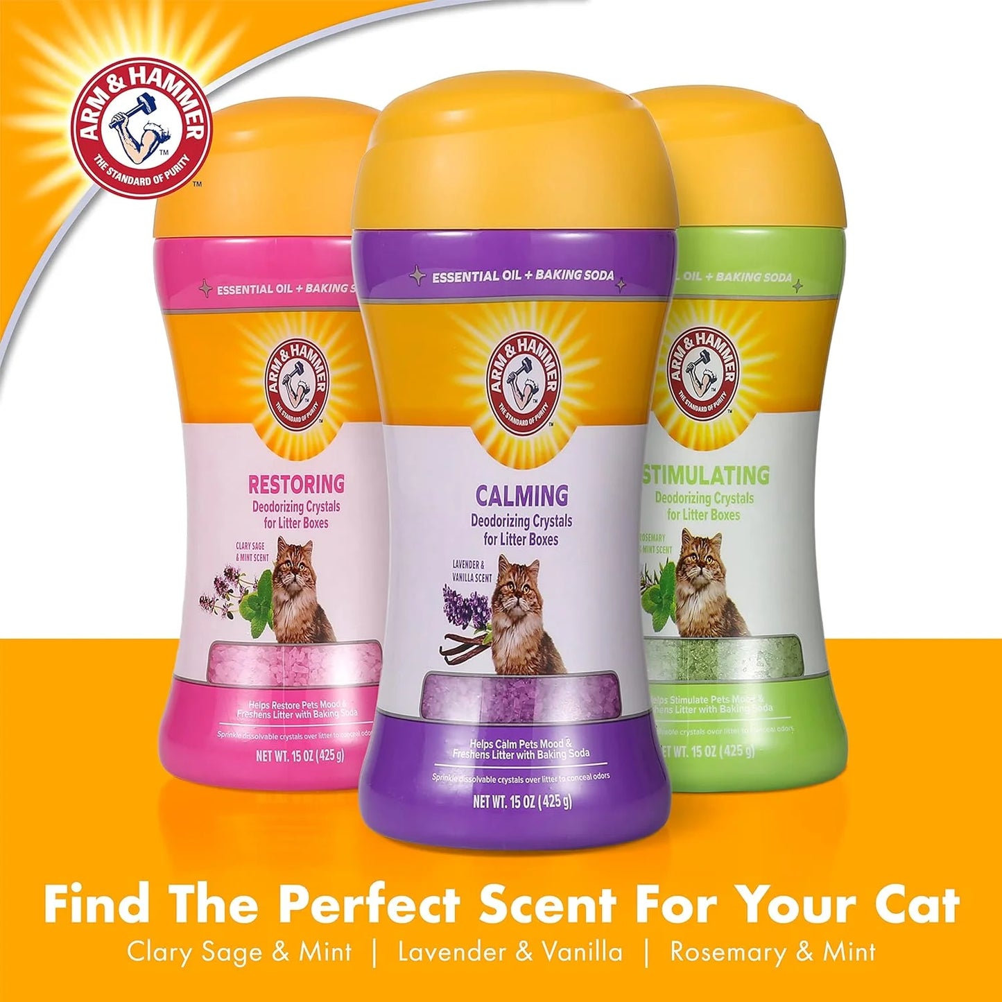 (2 Pack)  Cat Litter Deodorizing Crystals, Lavender & Vanilla Scent 15 Oz