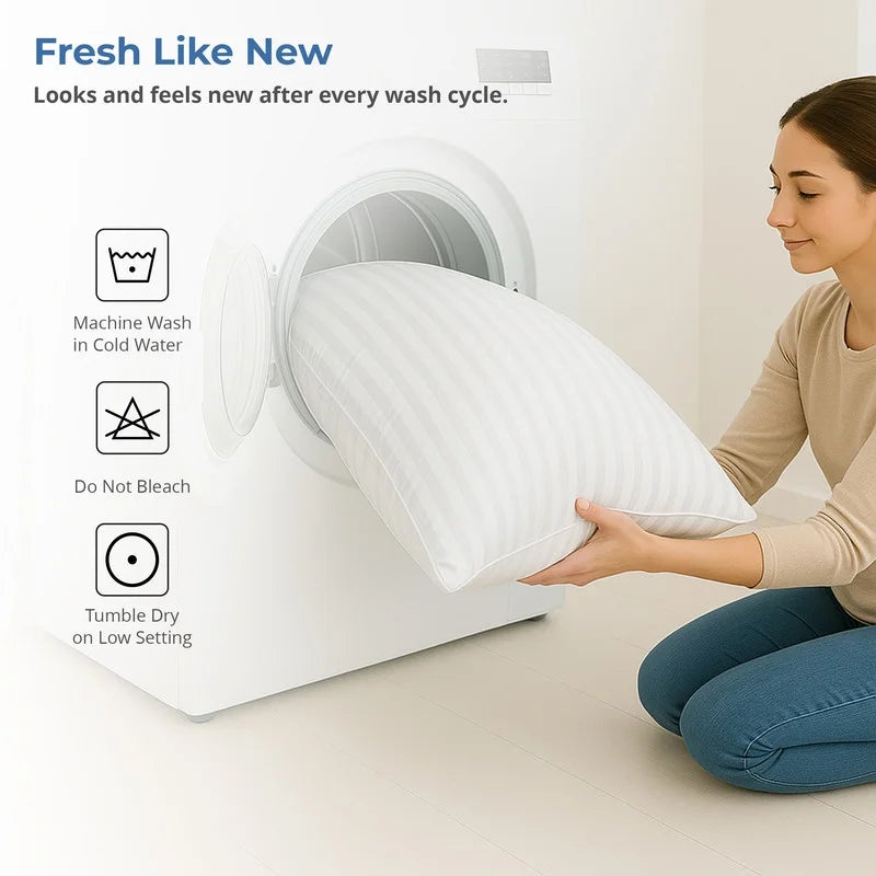 Bed Pillows for Sleeping - Plush Pillows for Bed - King Pillows 2-Pack