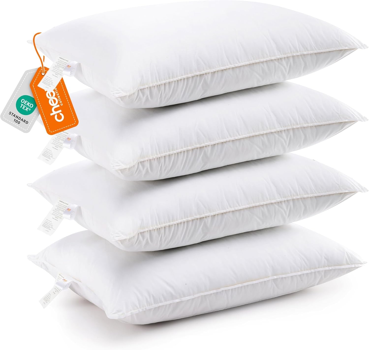 Standard Size Bed Pillows - down Alternative Pillows, Soft Bed Pillows & Positioners, Hotel Quality Standard Pillows Set of 4, Luxury Pillows for Comfortable and Restful Sleep