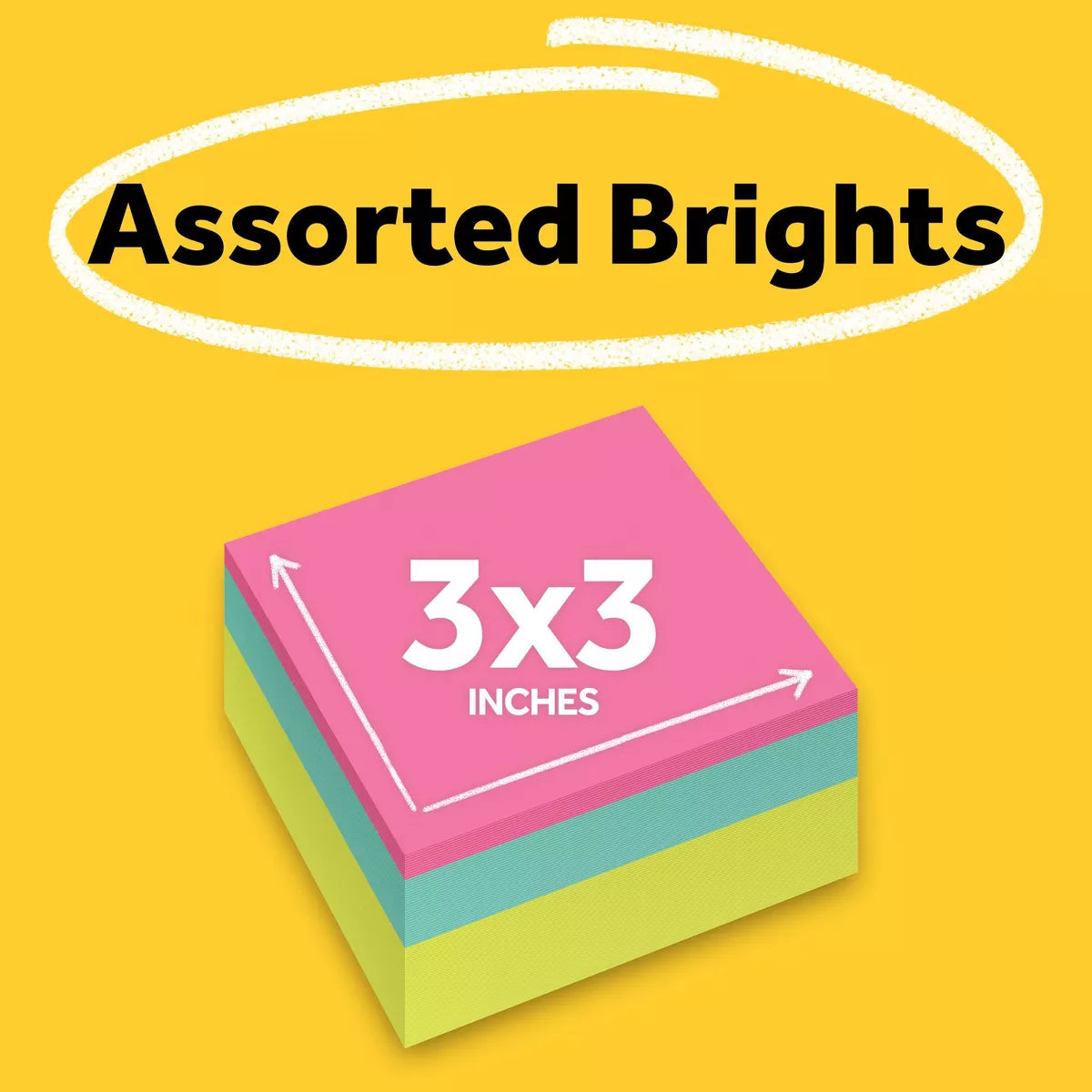 Post-It 3" X 3" Notes Cube 400 Sheets/Cube - Pink Wave: Multicolor Sticky Notes, Uncoated Paper, Art & Design Theme