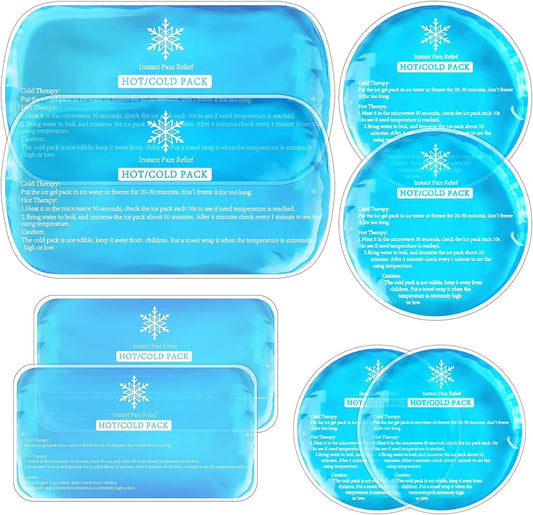 Ice Packs for Injuries Reusable, 8 Pack Soft Gel Ice Packs, Hot and Cold Compress, Gel Ice Pack for Kids Boo Boo, Cold Packs for Injuries, Migraines, First Aid, Pain Relief, Wisdom Teeth