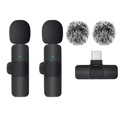 Lavalier Microphone Wireless Audio Recording Mini Replaceable Windproof Wool Microphone for Mobile Phones Shoot Vlog Youtube