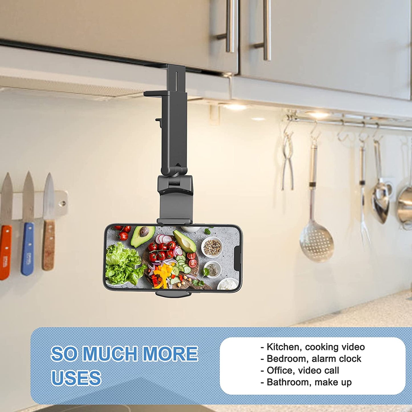 Universal Airplane Travel Phone Holder Mount, Hands-Free Viewing with Dual 360° Rotation, Black