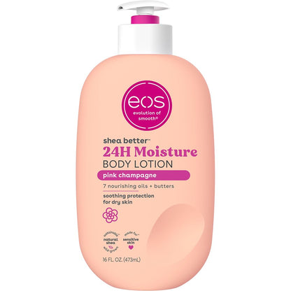 eos Shea Better Body Lotion- Vanilla Cashmere, 24-Hour Moisture Skin Care, Lightweight & Non-Greasy, Made with Natural Shea, Vegan, 16 fl oz