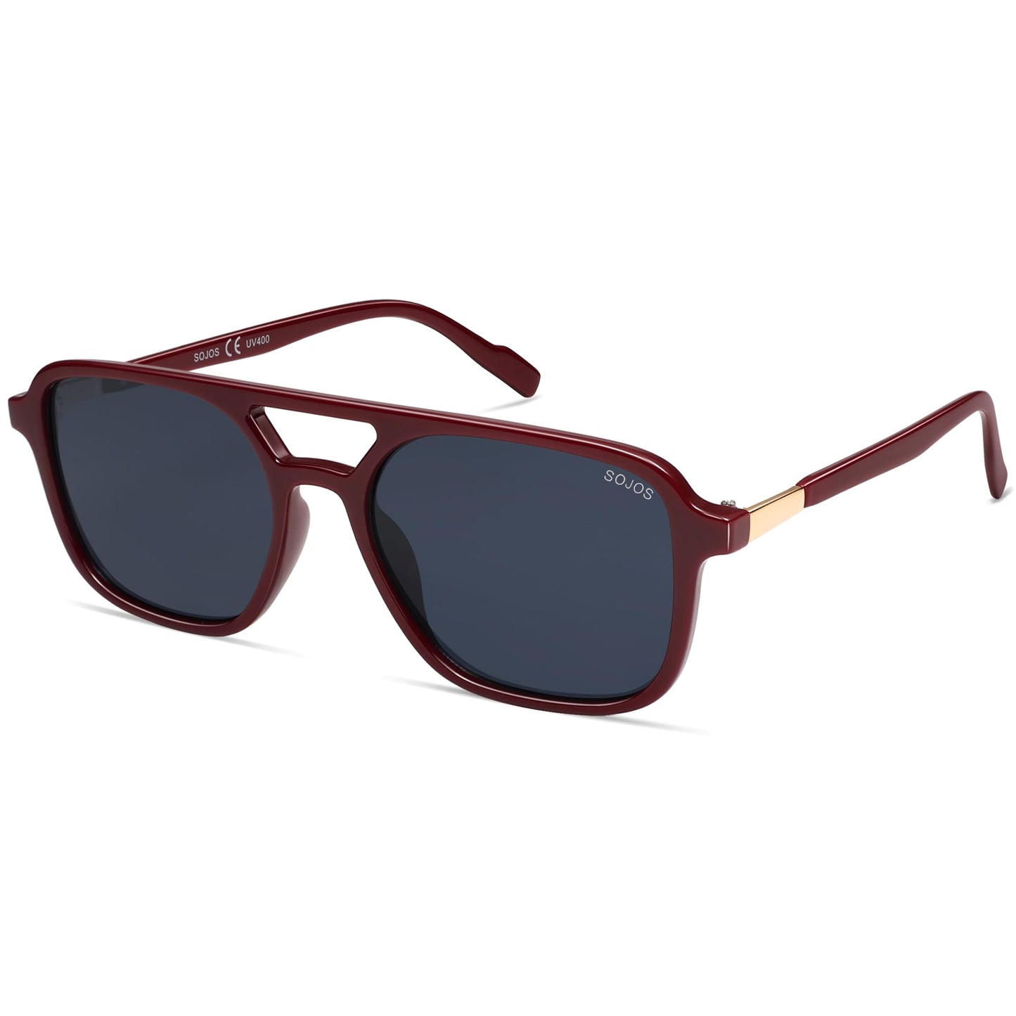 SOJOS Retro Aviator Sunglasses for Women Men,Trendy Rectangle Womens Mens Shades Sun Glasses SJ2202