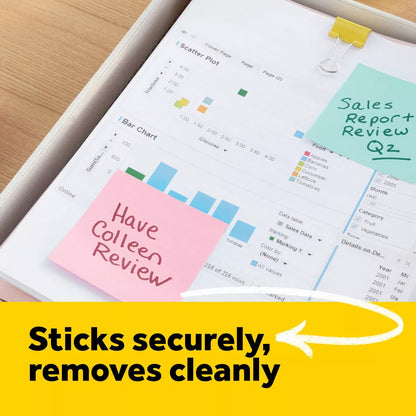 Post-It 3" X 3" Notes Cube 400 Sheets/Cube - Pink Wave: Multicolor Sticky Notes, Uncoated Paper, Art & Design Theme