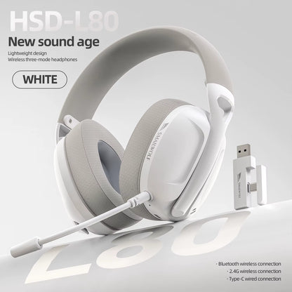 -L80 Bluetooth Wireless Three-Mode Headphones Headset Lightweight Headset 2.4G Gaming Headsets Sports Bass
