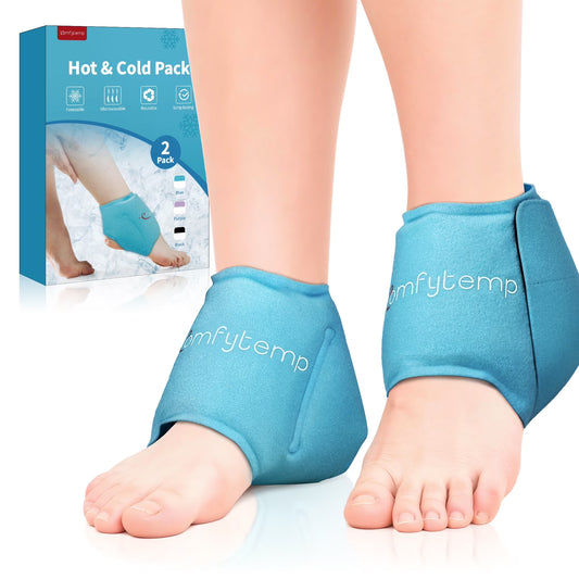 2PCS Ankle Ice Pack Wrap for Injuries, Swelling, Arthritis, Reusable Hot Cold Packs for Ankles Foot