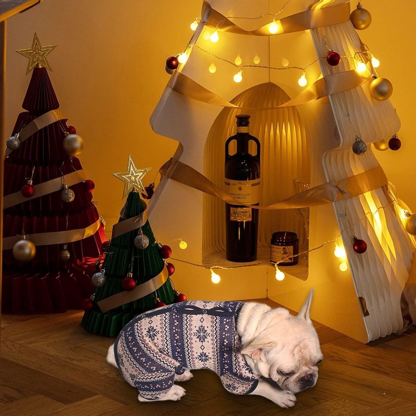 Dog Sweater, Dog Winter Sweater, Knitted Warm Dogs Shirts for New Year for Small Medium Dogs (Blue, Girl, XS)