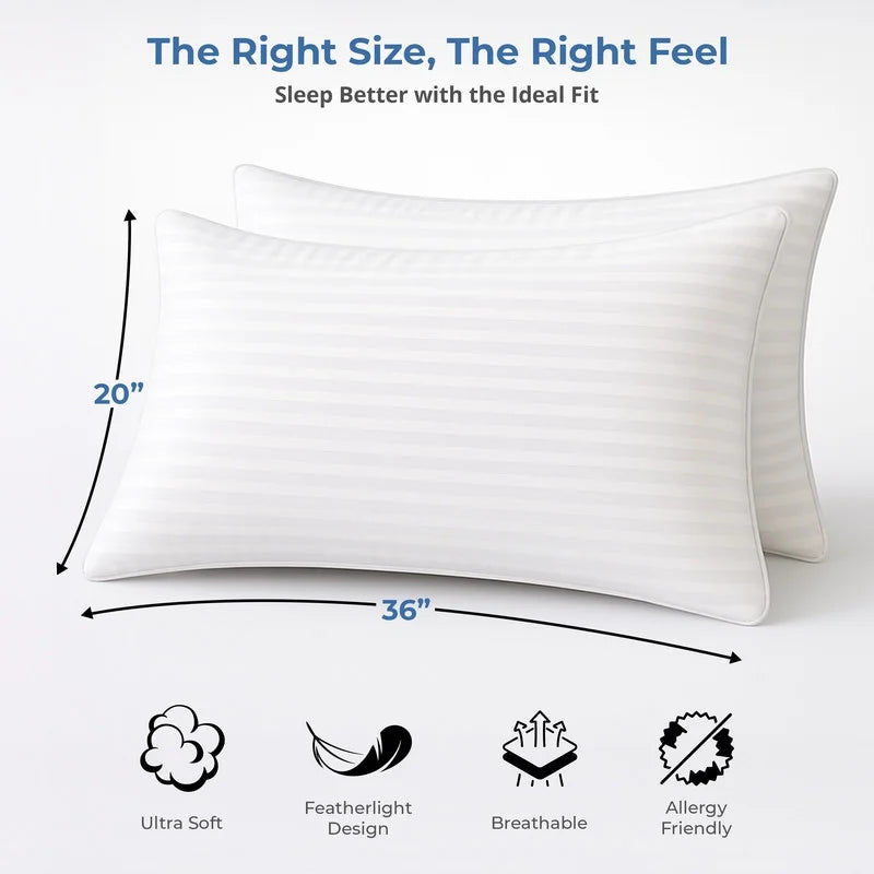 Bed Pillows for Sleeping - Plush Pillows for Bed - King Pillows 2-Pack