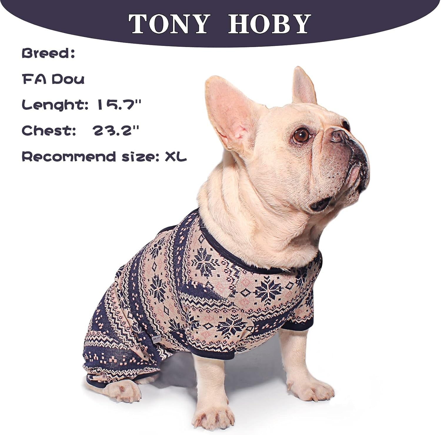 Dog Sweater, Dog Winter Sweater, Knitted Warm Dogs Shirts for New Year for Small Medium Dogs (Blue, Girl, XS)