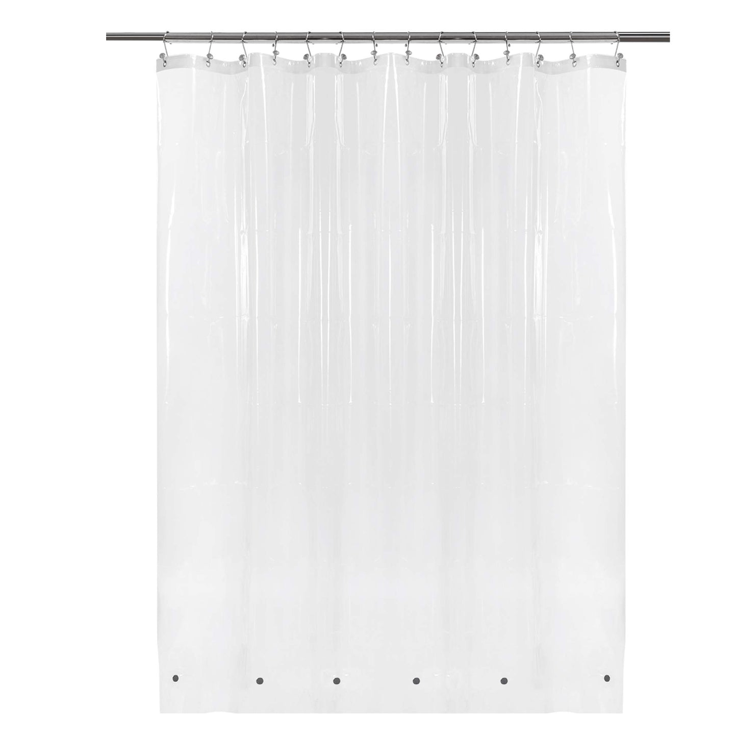 Barossa Design Plastic Shower Liner Clear - Premium PEVA Shower Curtain Liner with Rustproof Grommets and 3 Magnets, Waterproof Cute Lightweight Standard Size Bathroom Curtains - Clear