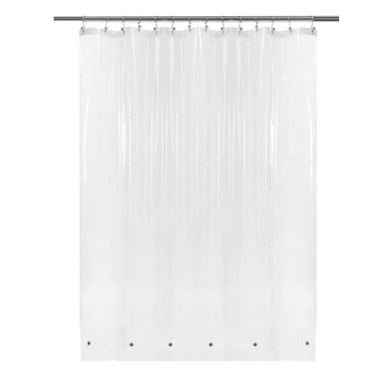 Barossa Design Plastic Shower Liner Clear - Premium PEVA Shower Curtain Liner with Rustproof Grommets and 3 Magnets, Waterproof Cute Lightweight Standard Size Bathroom Curtains - Clear
