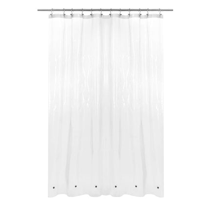 Barossa Design Plastic Shower Liner Clear - Premium PEVA Shower Curtain Liner with Rustproof Grommets and 3 Magnets, Waterproof Cute Lightweight Standard Size Bathroom Curtains - Clear