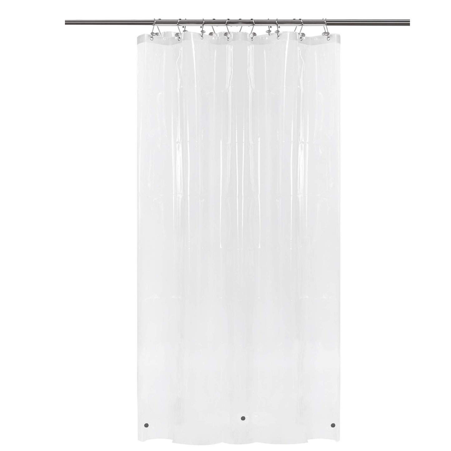Barossa Design Plastic Shower Liner Clear - Premium PEVA Shower Curtain Liner with Rustproof Grommets and 3 Magnets, Waterproof Cute Lightweight Standard Size Bathroom Curtains - Clear