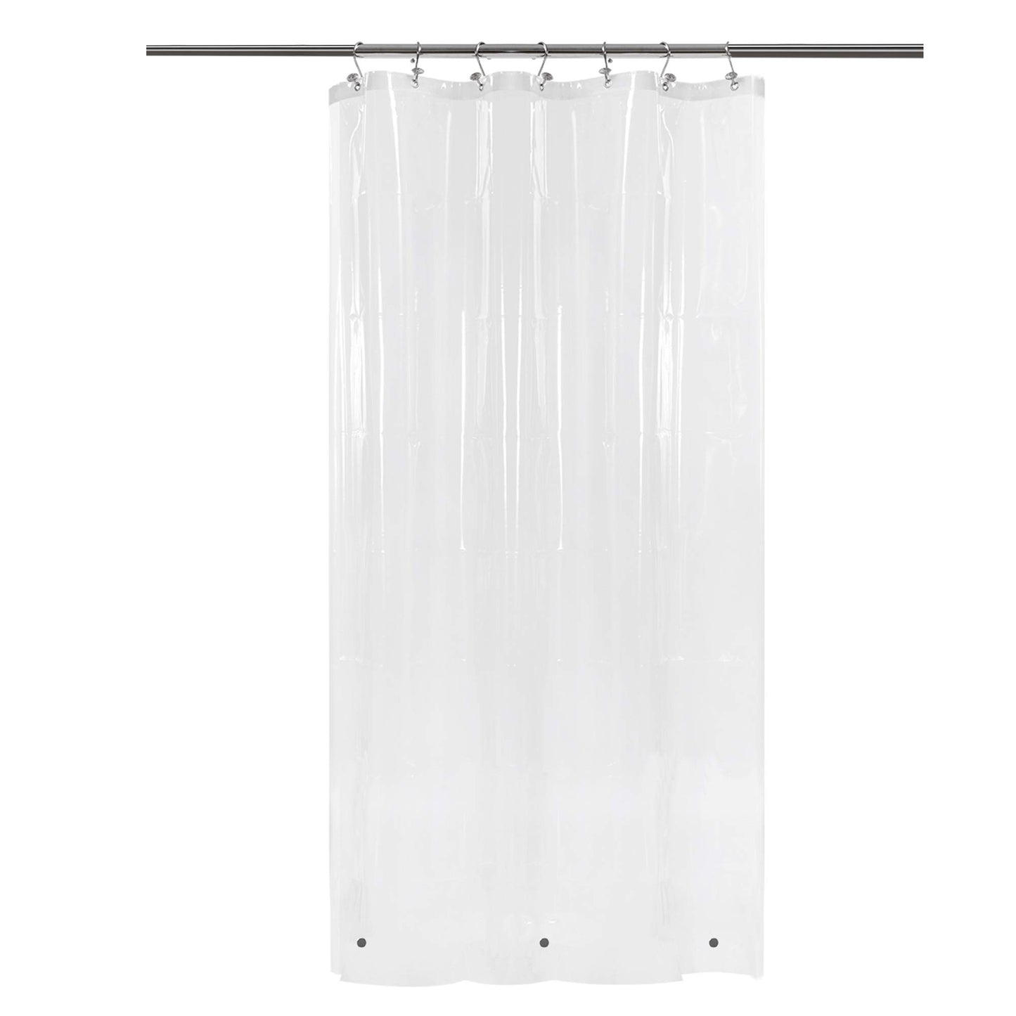 Barossa Design Plastic Shower Liner Clear - Premium PEVA Shower Curtain Liner with Rustproof Grommets and 3 Magnets, Waterproof Cute Lightweight Standard Size Bathroom Curtains - Clear