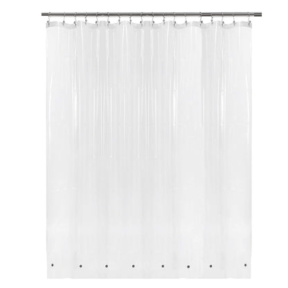 Barossa Design Plastic Shower Liner Clear - Premium PEVA Shower Curtain Liner with Rustproof Grommets and 3 Magnets, Waterproof Cute Lightweight Standard Size Bathroom Curtains - Clear