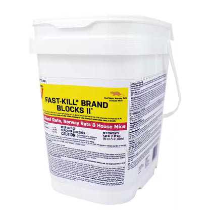 4LB Fast-Kill Heavy-Duty Easy-To-Use Rodenticide Bait Blocks - Includes 86 Blocks