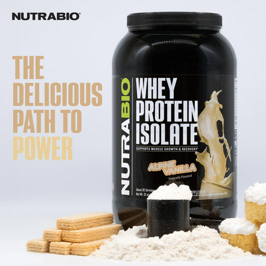 Whey Protein Isolate Powder Supplement – 25G of Protein per Scoop with Complete Amino Acid Profile - Soy and Gluten Free Protein Powder - Zero Fillers and Non-Gmo - Alpine Vanilla - 2 Lbs