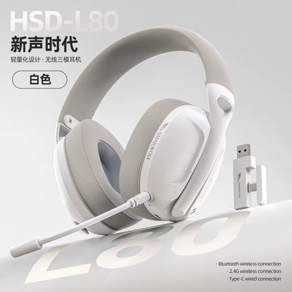 -L80 Bluetooth Wireless Three-Mode Headphones Headset Lightweight Headset 2.4G Gaming Headsets Sports Bass