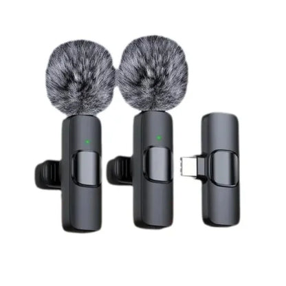 Lavalier Microphone Wireless Audio Recording Mini Replaceable Windproof Wool Microphone for Mobile Phones Shoot Vlog Youtube