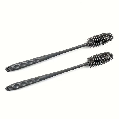 Silicone Bottle Cleaning Brush with Long Handle, Flexible No Dead Angle Scrubber for Baby Bottles, Tumblers, Kitchen
