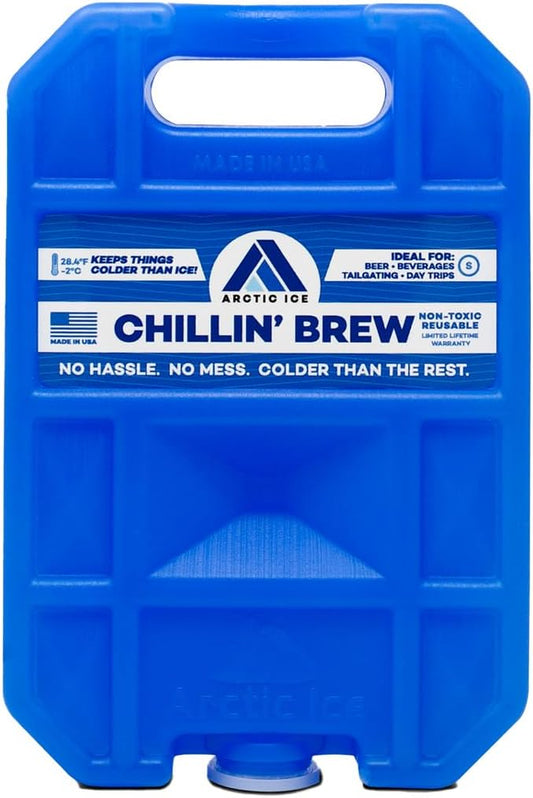 Chillin' Brew Series Long Lasting Reusable Ice Pack - Freezes at 28° Fahrenheit - Designed to Keep Beverages Colder than Ice