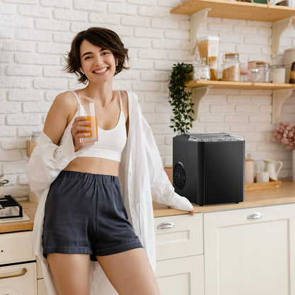 Countertop Ice Maker,9 Cubes in 6 Minutes, Self-Cleaning, with Ice Basket & Scoop, 26Lbs/24H,Black