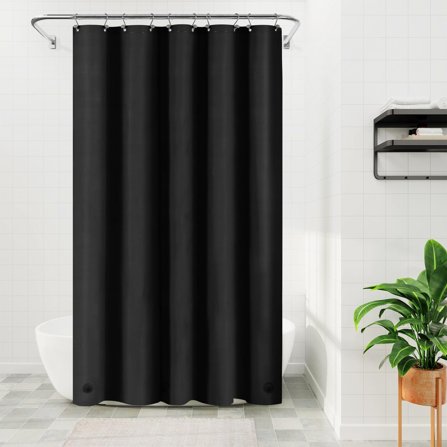 Barossa Design Plastic Shower Liner Clear - Premium PEVA Shower Curtain Liner with Rustproof Grommets and 3 Magnets, Waterproof Cute Lightweight Standard Size Bathroom Curtains - Clear