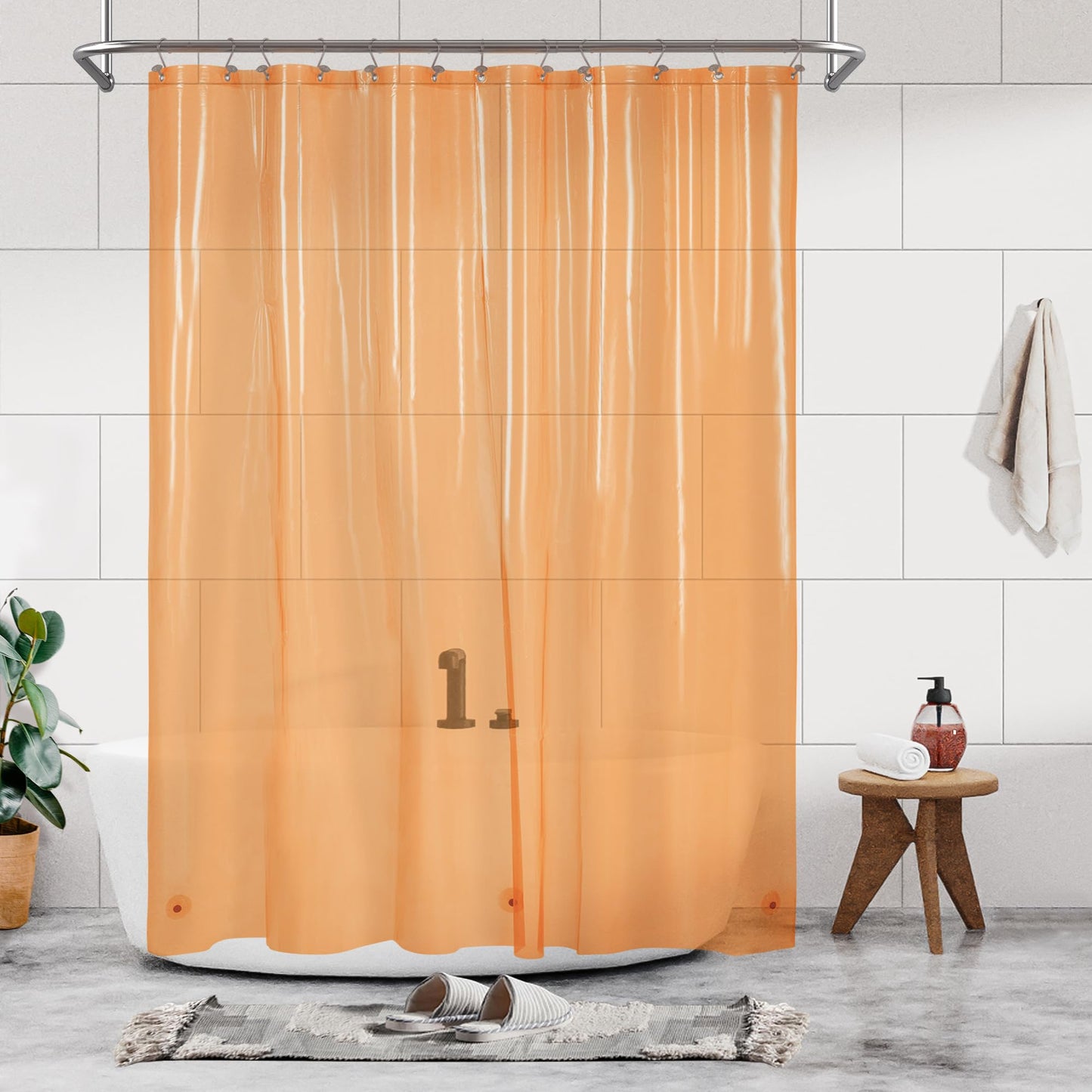Barossa Design Plastic Shower Liner Clear - Premium PEVA Shower Curtain Liner with Rustproof Grommets and 3 Magnets, Waterproof Cute Lightweight Standard Size Bathroom Curtains - Clear