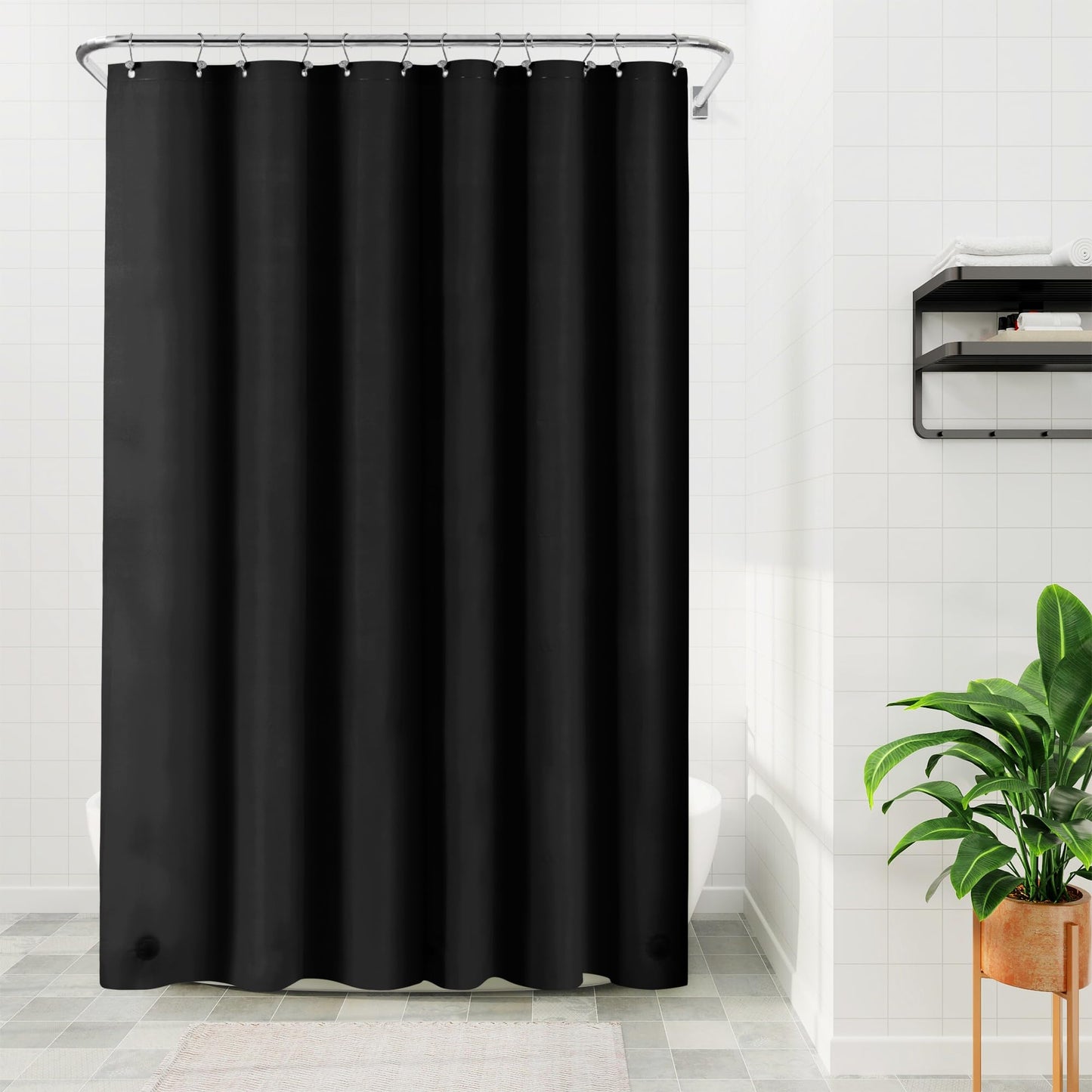 Barossa Design Plastic Shower Liner Clear - Premium PEVA Shower Curtain Liner with Rustproof Grommets and 3 Magnets, Waterproof Cute Lightweight Standard Size Bathroom Curtains - Clear